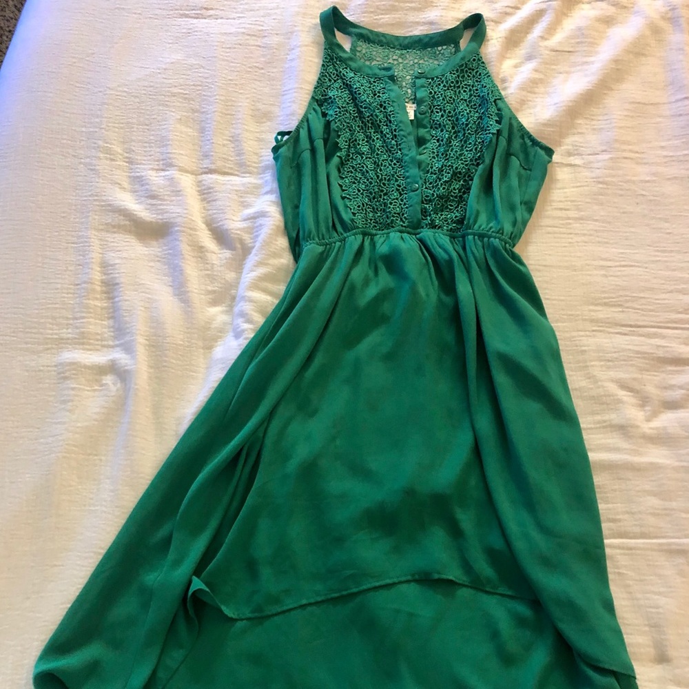 Green high-low summer dress